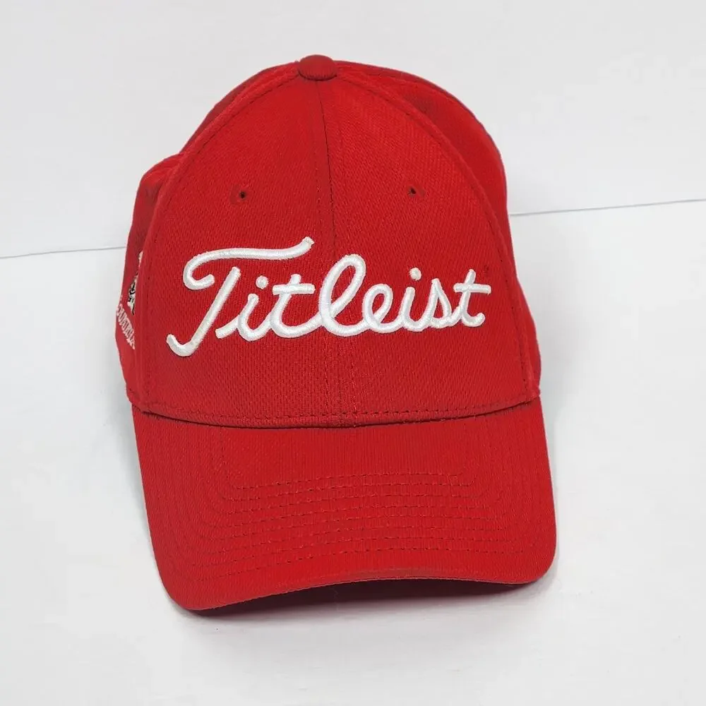 TITLEIST Aberdeen Country Club Hat Cap Fitted Mens Large XL Red Golf New Era
